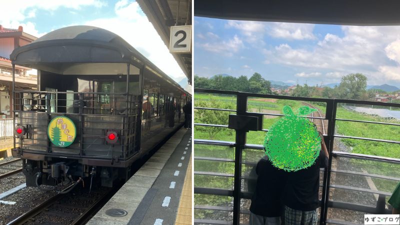 SLやまぐち号、復路の展望デッキ